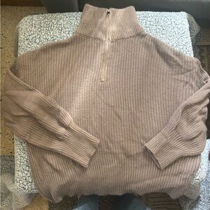 NWOT Taupe Half-Zip Sweater